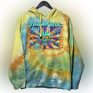 Sugarhill Hoodie Mens Medium Tie Dye Rising Skull Festival Sunset Sweatshirt